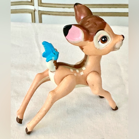 1988 Vintage Walt Disney Bambi Deer Plastic Animal Movable Legs Butterfly Tail - Picture 7 of 9